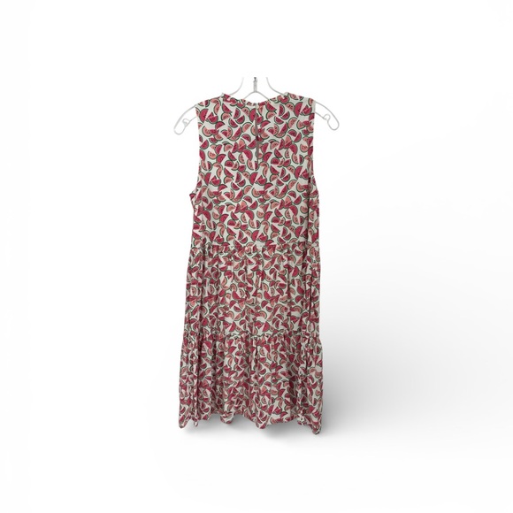 J.Crew🎉 Sleeveless Tiered Watermelon Print Dress pink/white Size - Picture 2 of 13